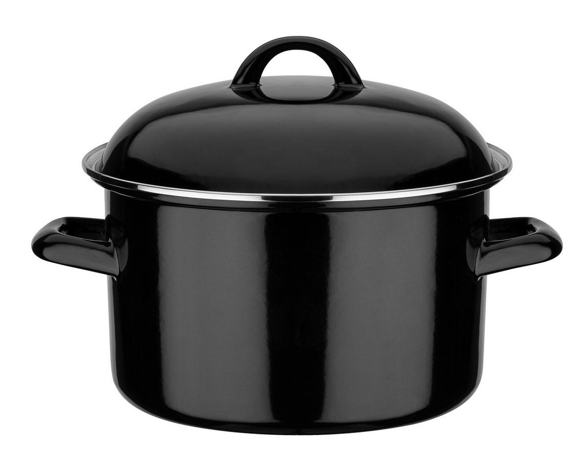 Gsw Kochtopfset Black & White Schwarz, 4-Teilig - Schwarz, Basics, Metall - GSW