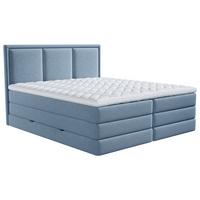 Boxspringbett mit Topper & Bettkasten 160x200 Swing - Blau, Design, Textil (160/200cm) - MID.YOU