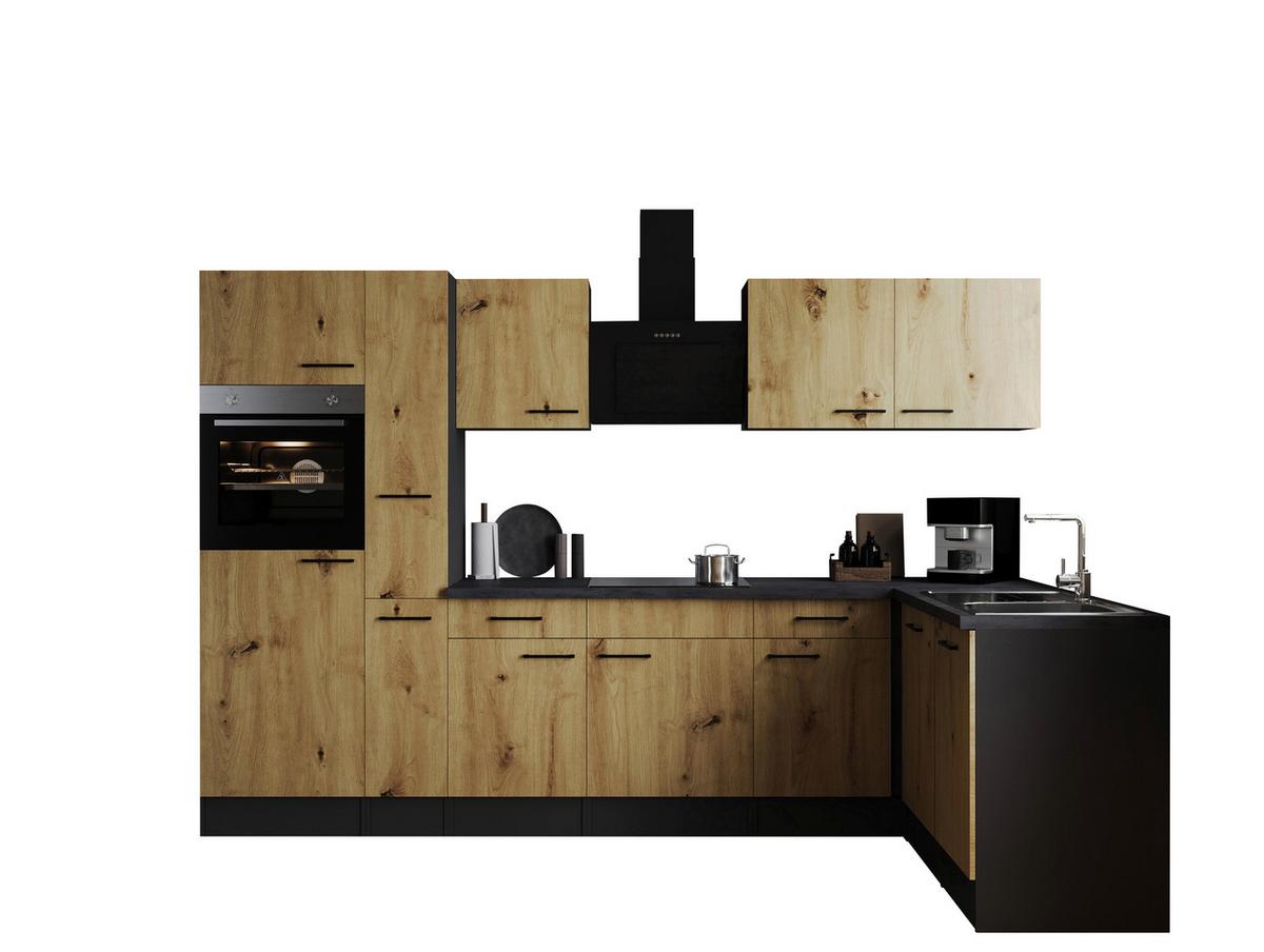 Eckküche Oliver Artisan Dekor S: 310x172 Cm - Eiche Artisan/Grau, Design, Holzwerkstoff (310/172cm) - Respekta