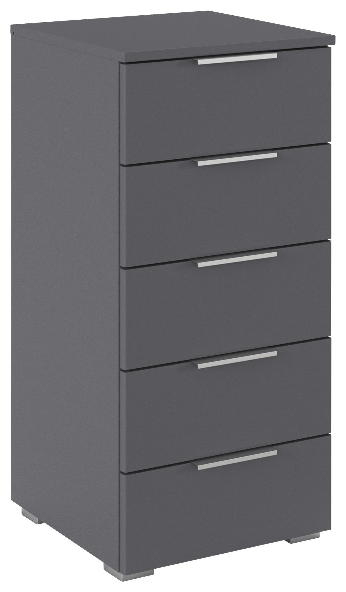 Nachtkästchen Mars 5l Grau B: 84 Cm - Alufarben/Grau, Basics, Holzwerkstoff (40/84/40cm)