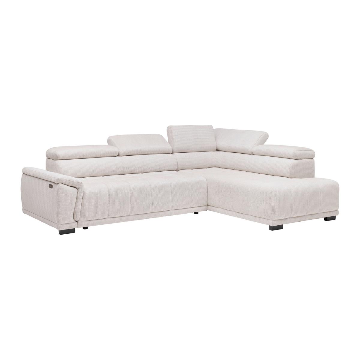Rohová sedačka GRINALDI, pravá, sivobiela - čierna/sivobiela, Modern, textil/plast (283/206cm) - Premium Living