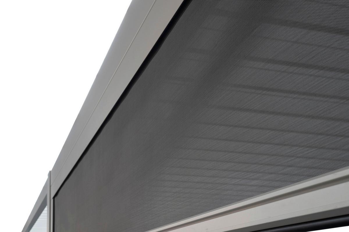 Pergola Deluxe Classic Rollo 300cm Weiss - Weiß/Grau, MODERN, Textil/Metall (300/250/10cm) - Gardenson
