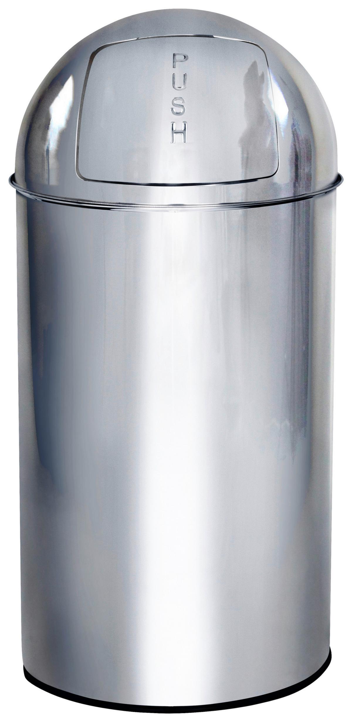 Abfallsammler Push - Silberfarben, Basics, Metall (35/74/35cm) - MID.YOU