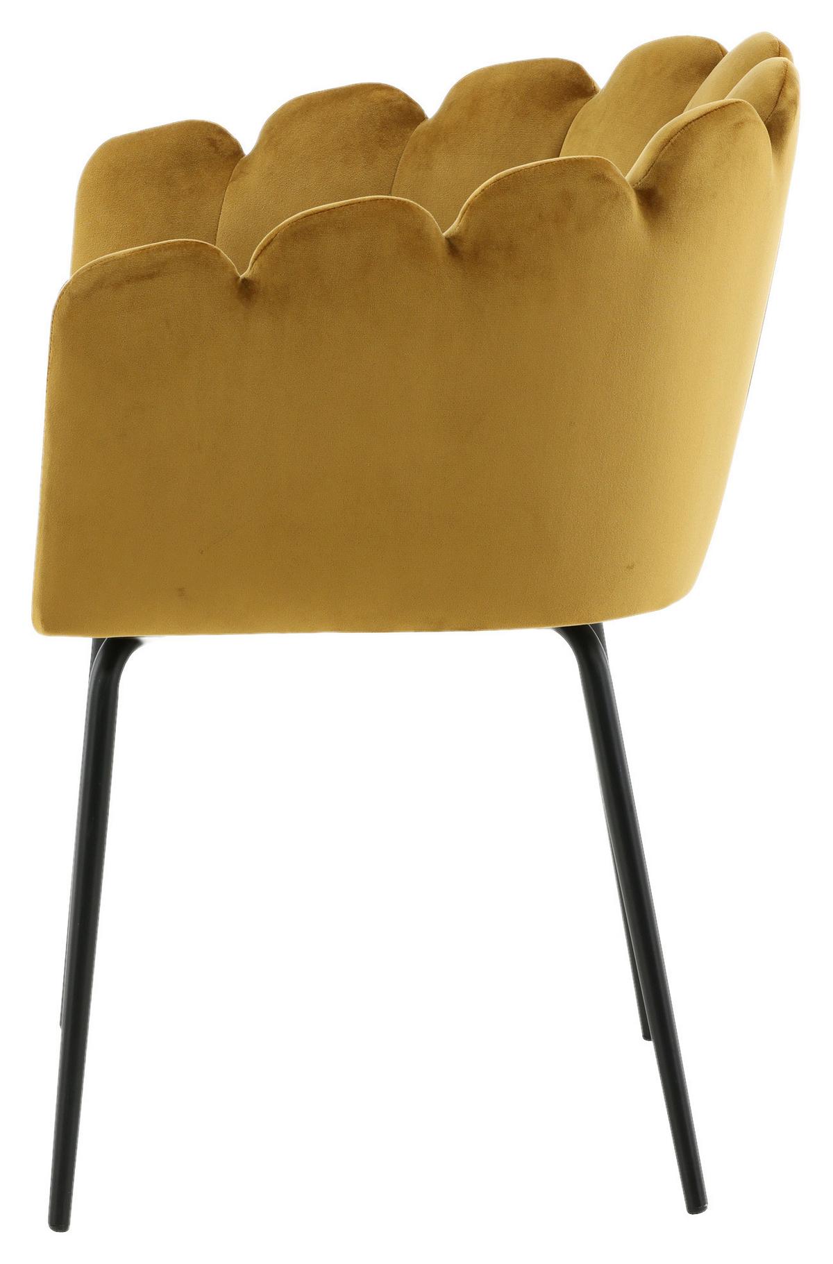 Stuhl Limhamn - Gelb, Design, Textil/Metall (61/76.56/54cm) - Livetastic