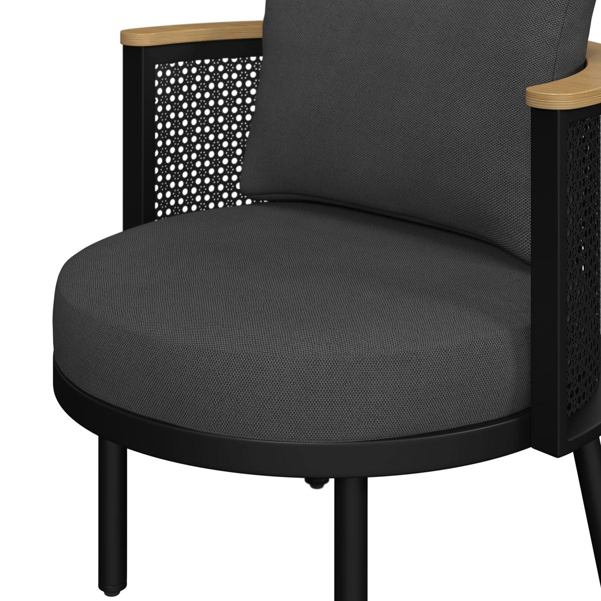 JEDÁLENSKÁ TERASOVÁ SÚPRAVA LISSA - čierna/farba hrušky, Modern, kov/textil - Bessagi Garden