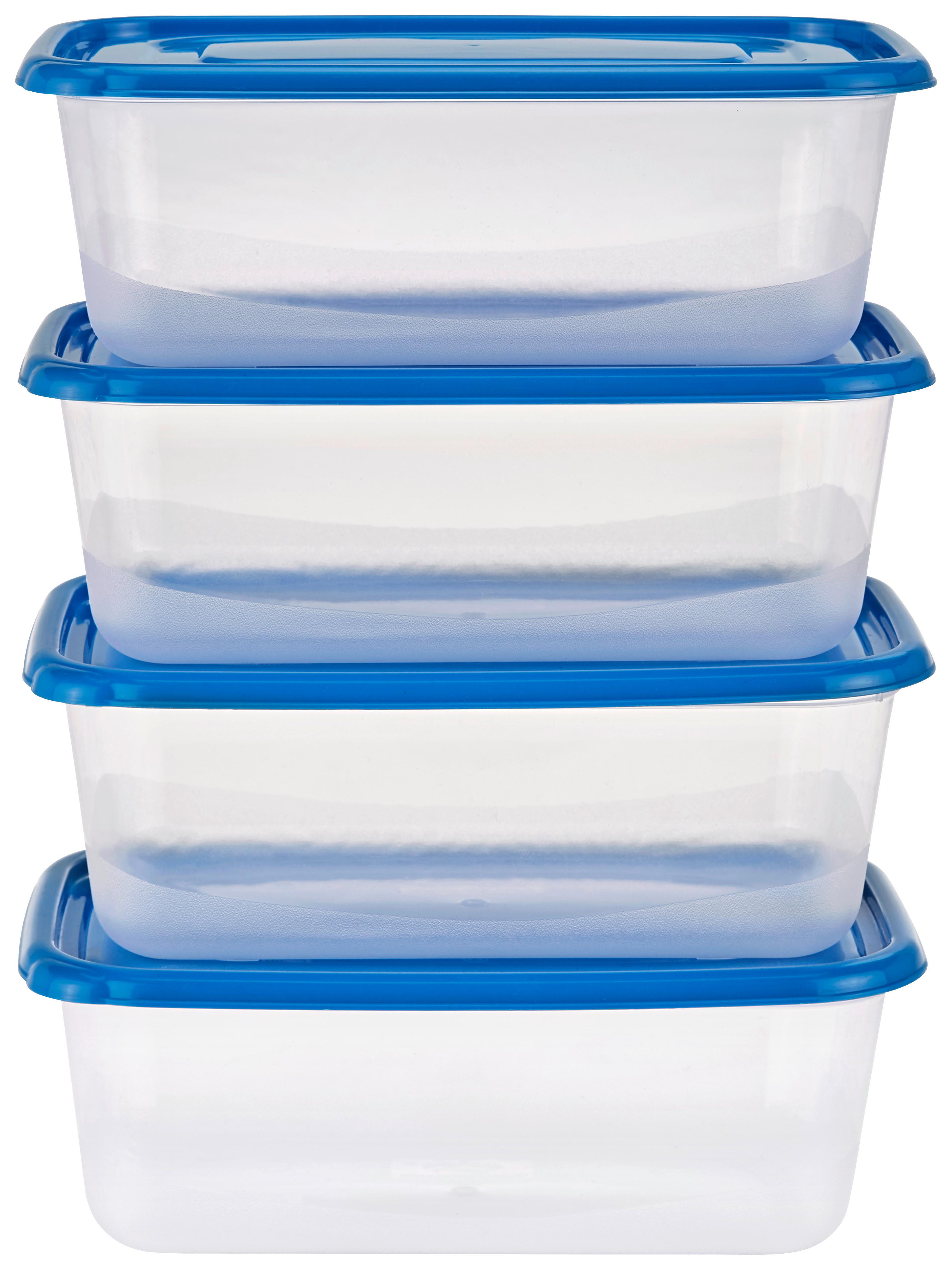 4 transparente Vorratsdosen aus Kunststoff