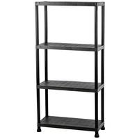 Gartenregal Kunststoff Schwarz B/H: ca. 60/138cm - Schwarz, Basics, Kunststoff (60/138/30cm)