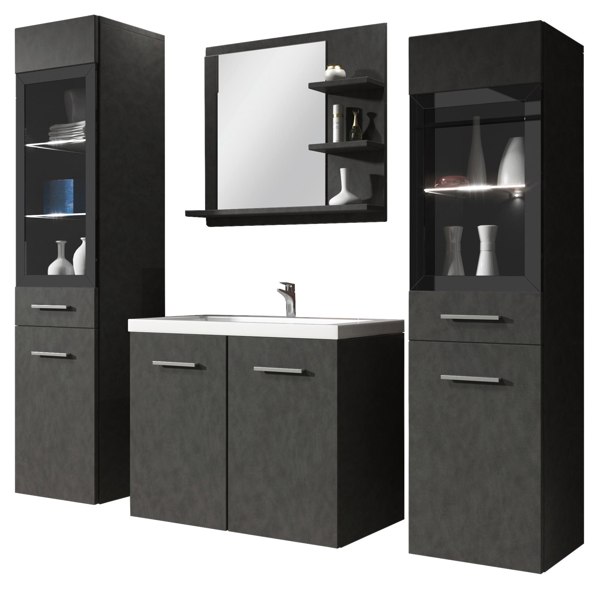 Kúpeľňa MADRIT antracit matný - biela/antracitová, Lifestyle, kompozitné drevo/plast (120cm) - P & B