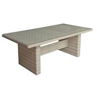 Gartentisch Dijon - Klar/Grau, Basics, Glas/Kunststoff (200/100/75cm) - Gardenson