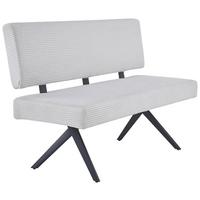 Sitzbank Chios mit Lehne Cord Beige, B: 140 cm - Beige/Schwarz, KONVENTIONELL, Textil/Metall (140/90/62cm) - MID.YOU