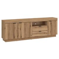 TV-Element Delamar Eichefarben B: 185,9 cm - Eichefarben/Schwarz, Trend, Holzwerkstoff (185,9/66,6/39,6cm)