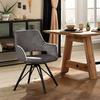 STOLIČKA S PODRÚČKAMI ADRIANA - čierna/sivá, Modern, kov/drevo (61/85/62,5cm) - Premium Living