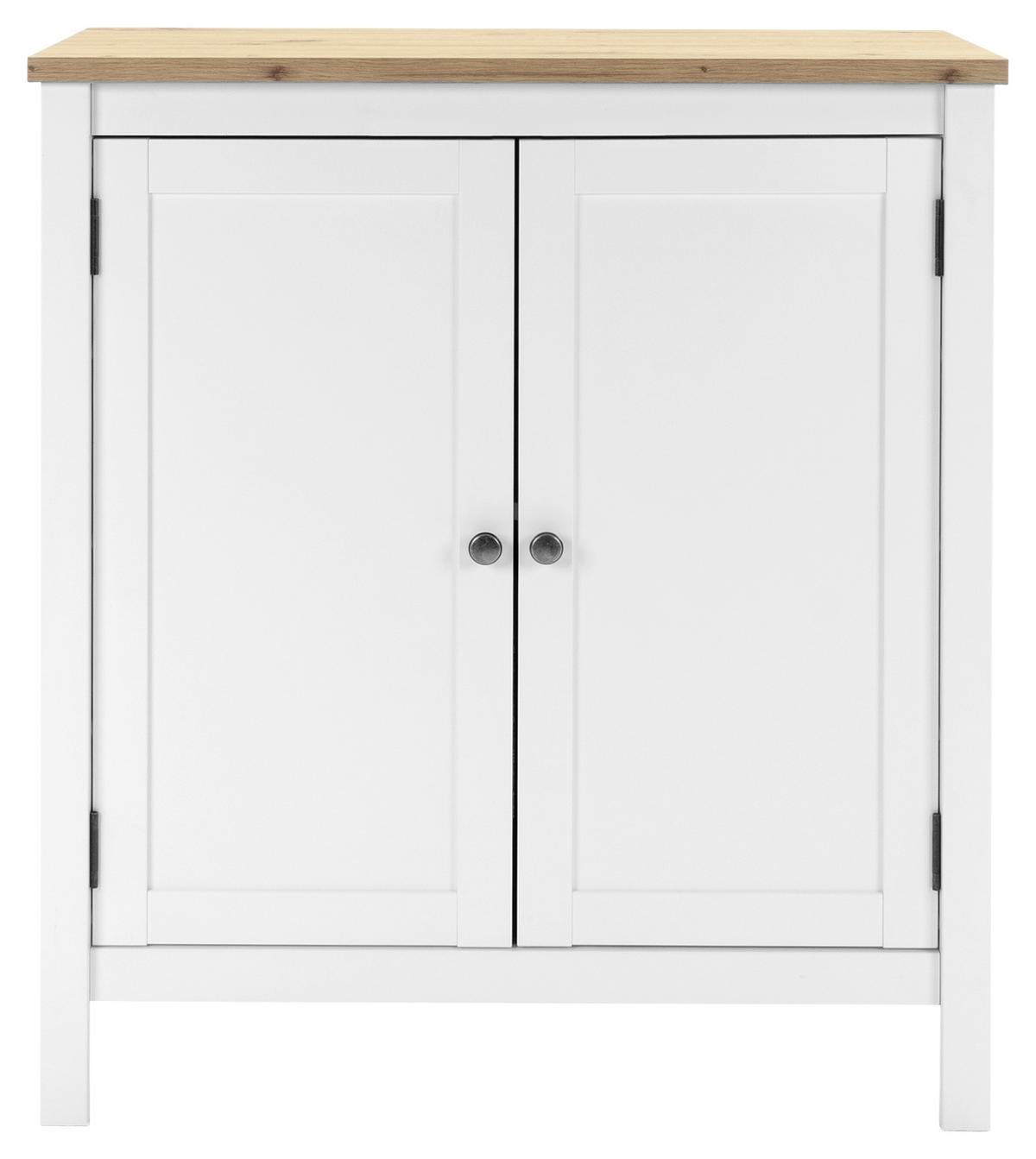 Kommode B 80 Cm Bergen 1, Weiß/eiche Dekor - Eichefarben, KONVENTIONELL, Holzwerkstoff (80/90/40cm) - MID.YOU