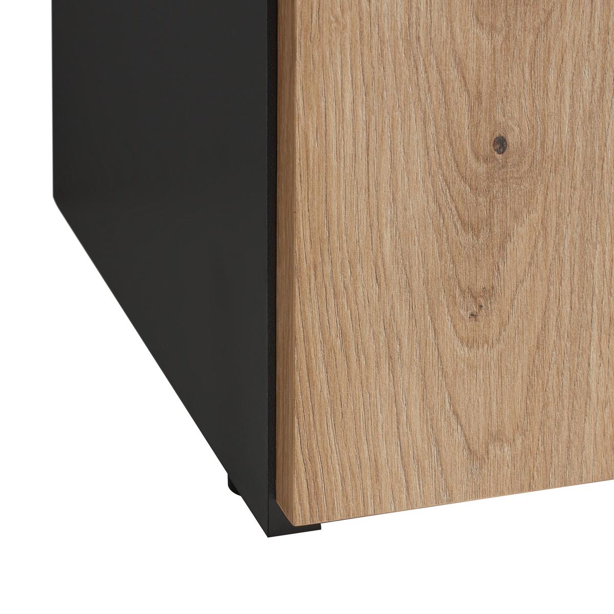 ŠIROKÁ KOMODA MONTANA -EXKLUSIV- - antracitová/dub artisan, Modern, kompozitné drevo/plast (140/90,6/38cm) - Mömax