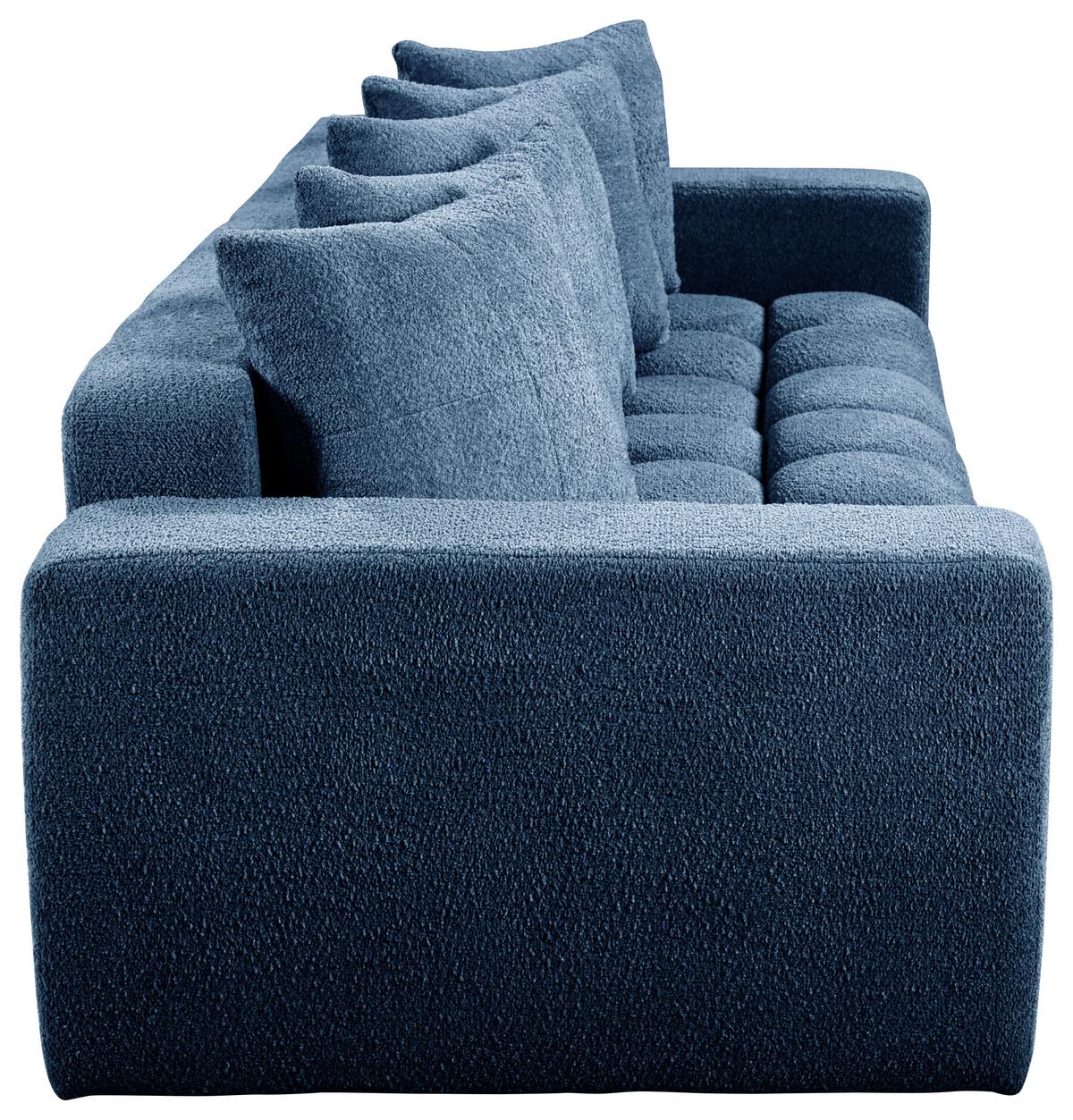 Schlafsofa Cloud Blau B: 250 cm - Blau/Schwarz, Basics, Textil (250/86/140cm) - Livetastic
