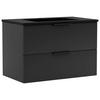 Waschtischkombi Sevilla Schwarz, B: 80 cm - Schwarz, MODERN, Keramik/Holzwerkstoff (80/54/47cm) - Held