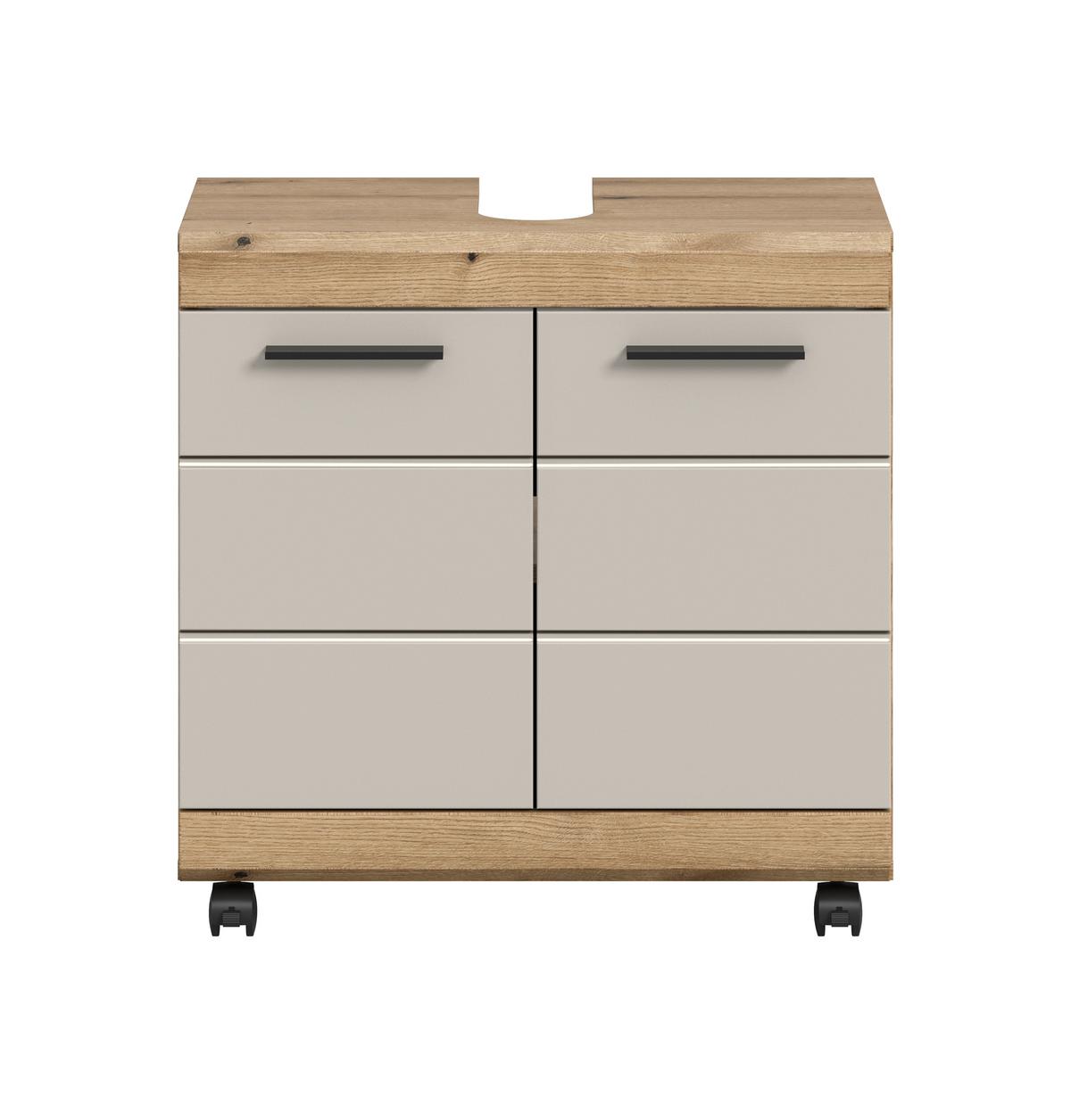 Waschbeckenunterschrank Scout Eichefarben/Kaschmir B: 60cm - Kaschmir/Eichefarben, Trend, Holzwerkstoff (60/60/34cm) - MID.YOU