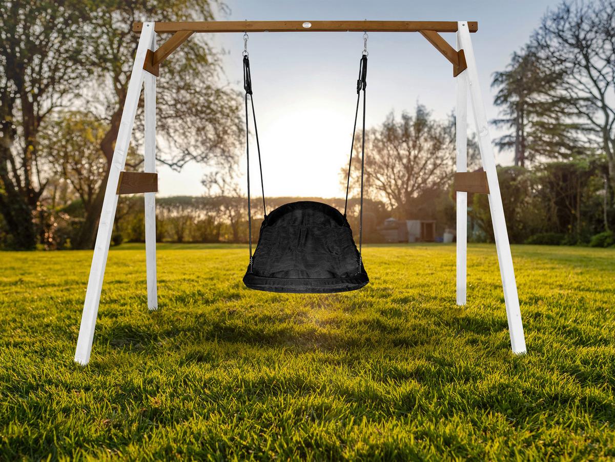 Nestschaukel A030.134.12 - Schwarz/Braun, KONVENTIONELL, Holz (254/207/160cm) - Ambia Garden