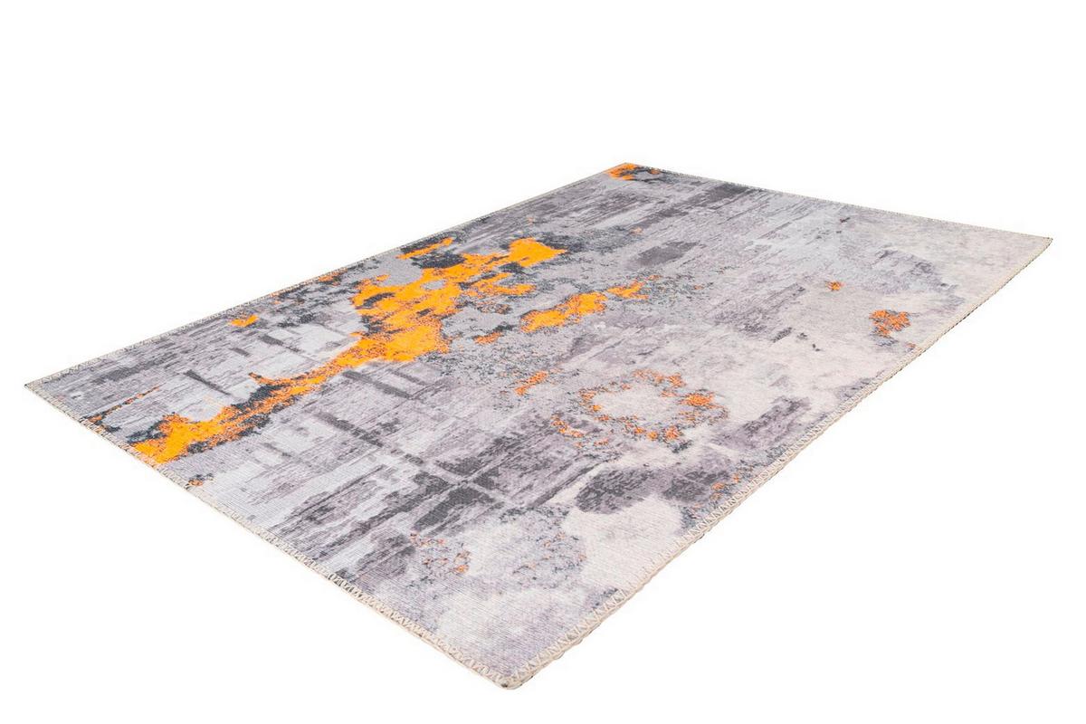 FLACHWEBETEPPICH Grau/Goldfarben - Goldfarben/Grau, KONVENTIONELL, Textil (160/230cm) - Kayoom