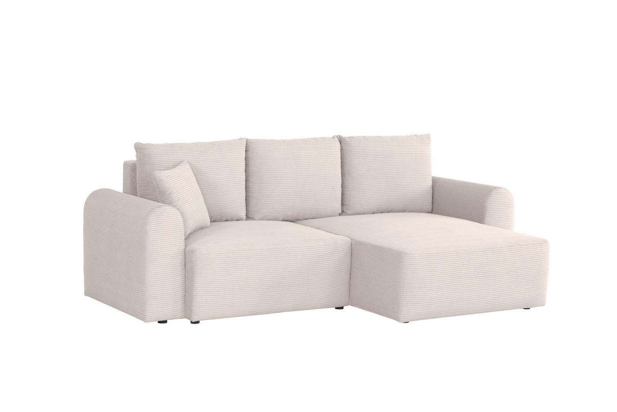 Ecksofa Joni Weiß S: 250 cm - Weiß, Design, Textil (250/151cm) - MID.YOU