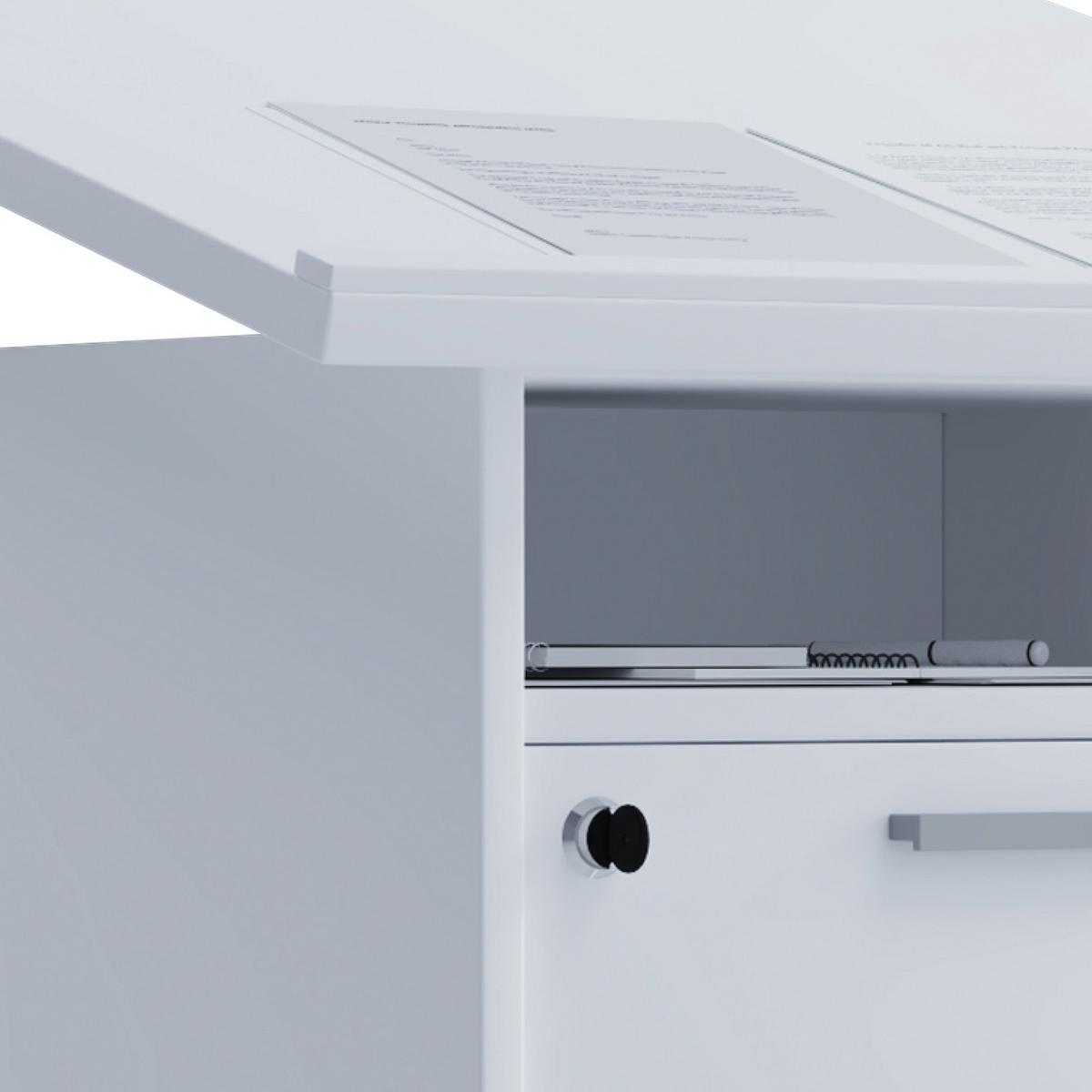 Stehpult mit Stauraum B: 60 cm H: 120 cm Meeta, Weiß - Weiß, Basics, Holzwerkstoff (60/50/120cm) - MID.YOU