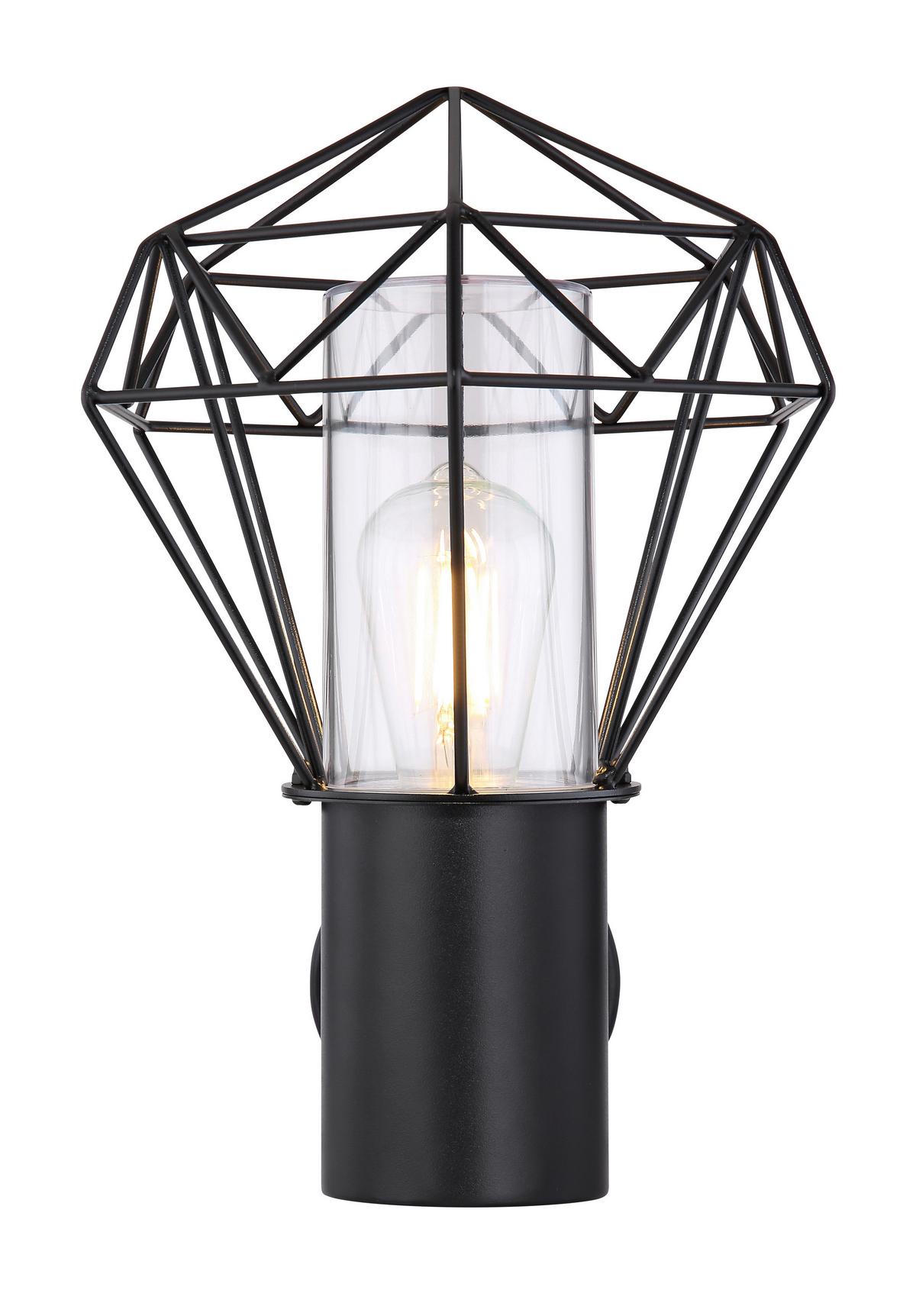 Venkovní svítidlo černá,  max. 15 Watt - černá/čiré, Basics, kov/plast (22,5/27,5/31cm)