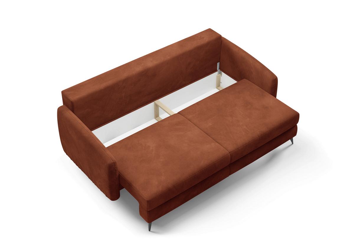 Schlafsofa Ingrid Rostfarben B: 230cm - Rostfarben/Creme, Design, Textil (230/100/103cm) - Livetastic