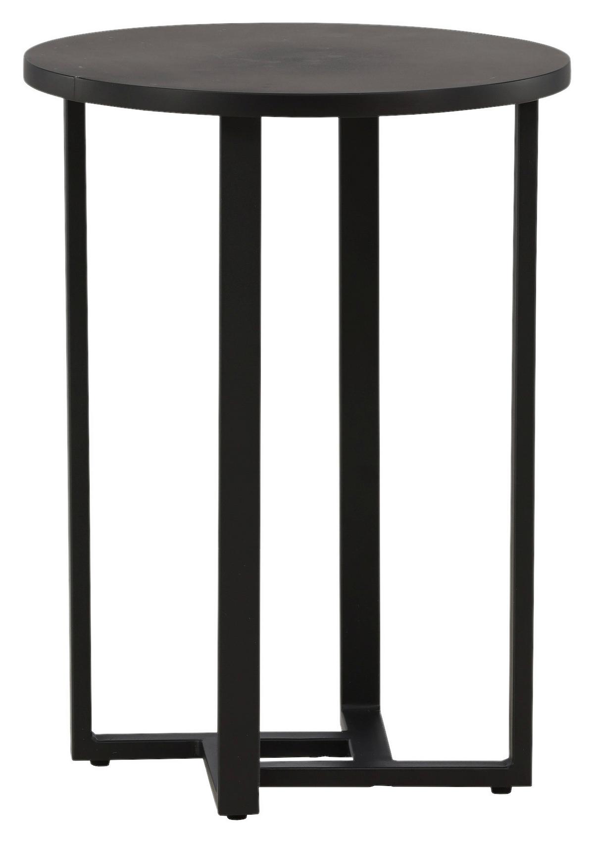 Couchtisch Lawton - Schwarz, Design, Holzwerkstoff/Metall (40/40/55cm) - Livetastic