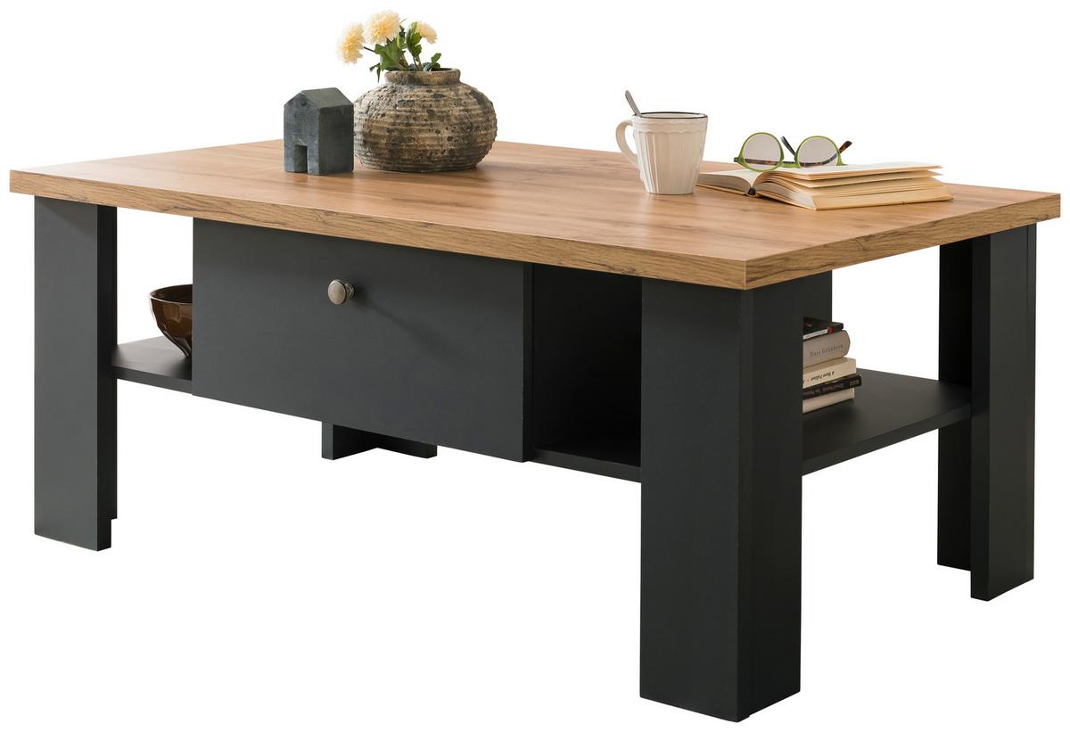 Couchtisch Catania Anthrazit/Eiche Wotan B:110 cm - Anthrazit/Eiche Wotan, Design, Holzwerkstoff (110/45/70cm) - MID.YOU