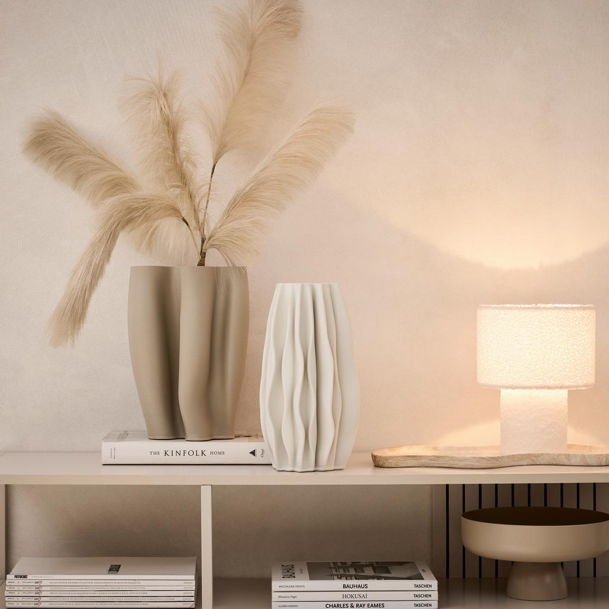 STOLNÁ LAMPA STOFLI - biela/prírodná farba, Modern, kov/textil (19/19/25cm) - Mömax