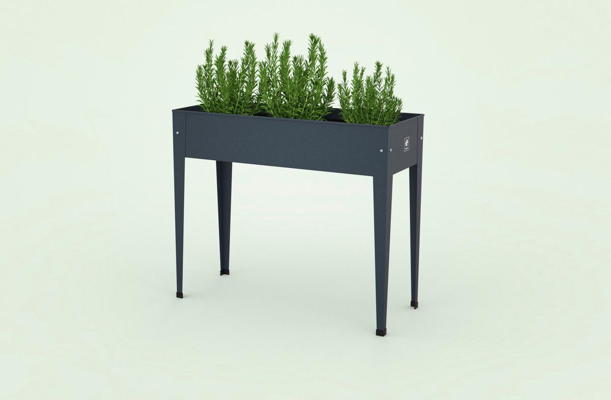 Hochbeet Stahl Urban 40x84x100 cm Anthrazit - Anthrazit, Basics, Metall (40/84/100cm)