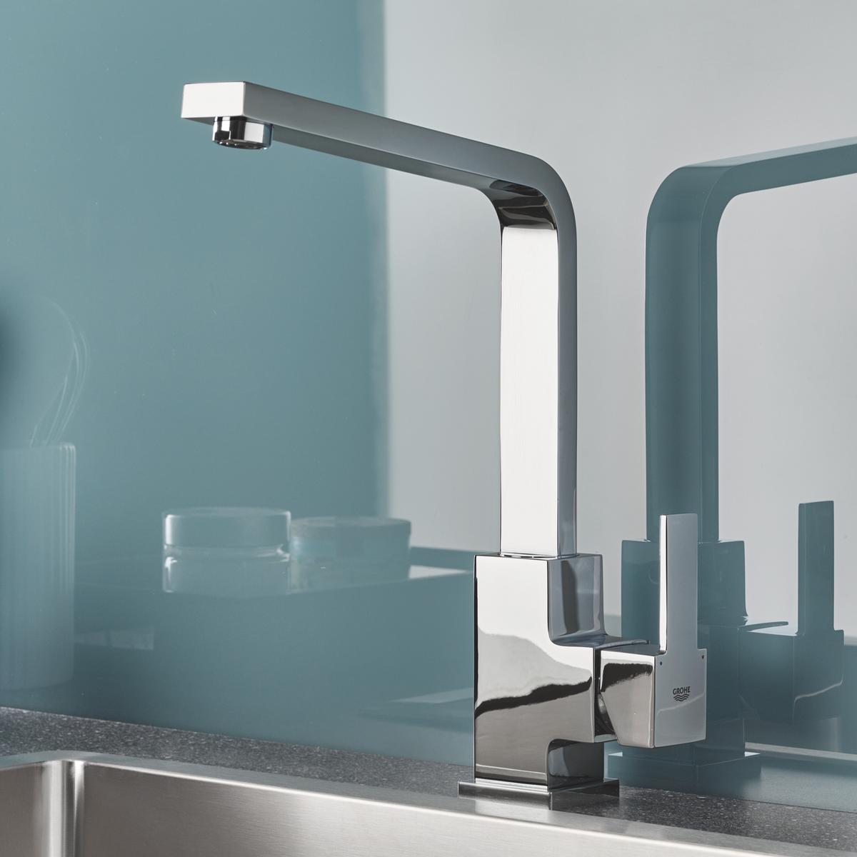 Küchenarmatur Sail Cube Ehm Chromfarben Schwenkbar, Hochdruck - Chromfarben, KONVENTIONELL, Metall (30,9cm) - Grohe