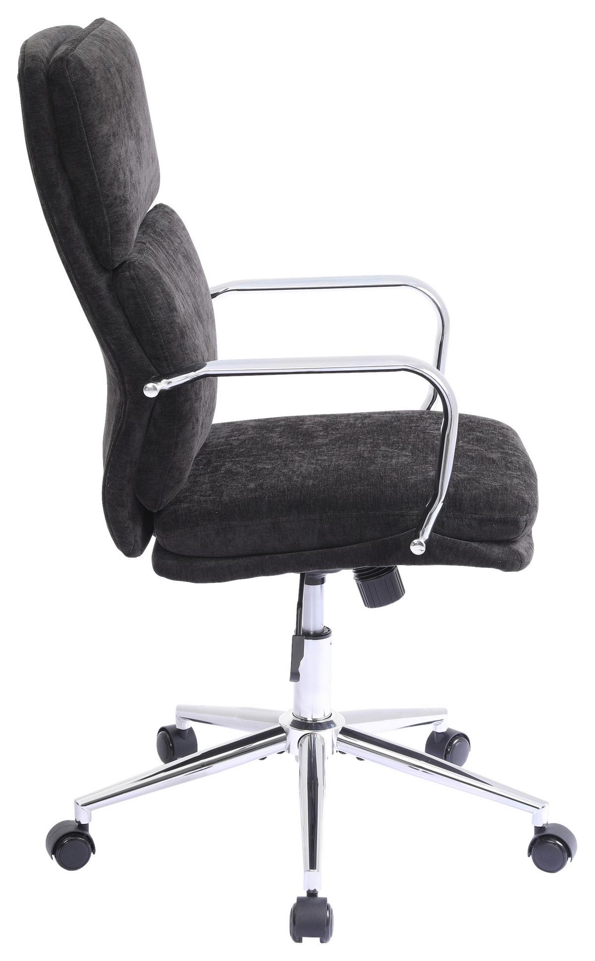 Drehstuhl Verona Schwarz B: 56 cm - Chromfarben/Schwarz, MODERN, Holz/Kunststoff (56/100-110/65,5cm) - Livetastic