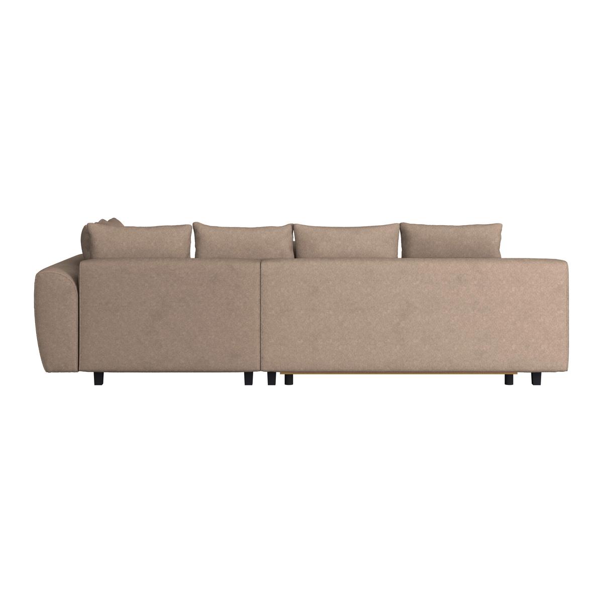 Ecksofa Mendoza - Schwarz/Braun, Design, Textil (309/197cm) - Ondega