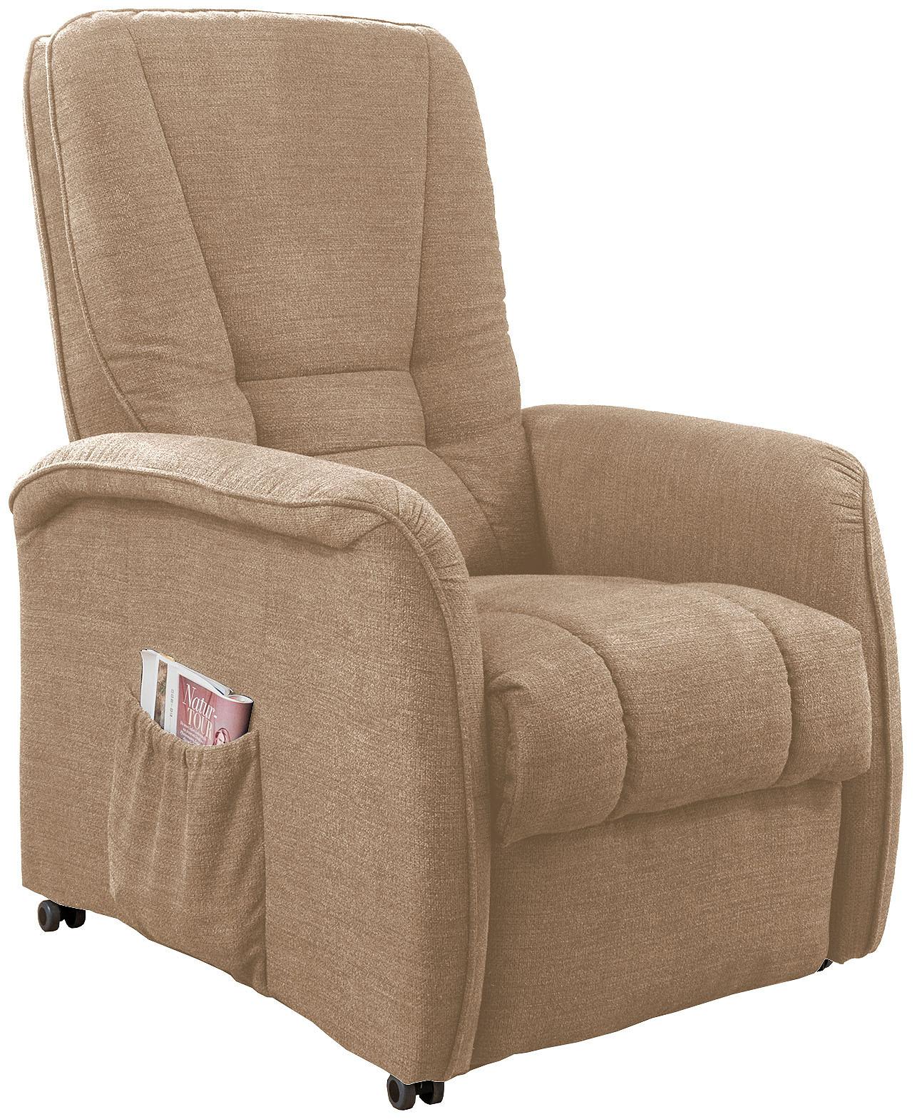 Fernsehsessel Harry Hellbraun B: 77 cm - Hellbraun/Dunkelgrün, Design, Textil (77/107/88cm) - Livetastic