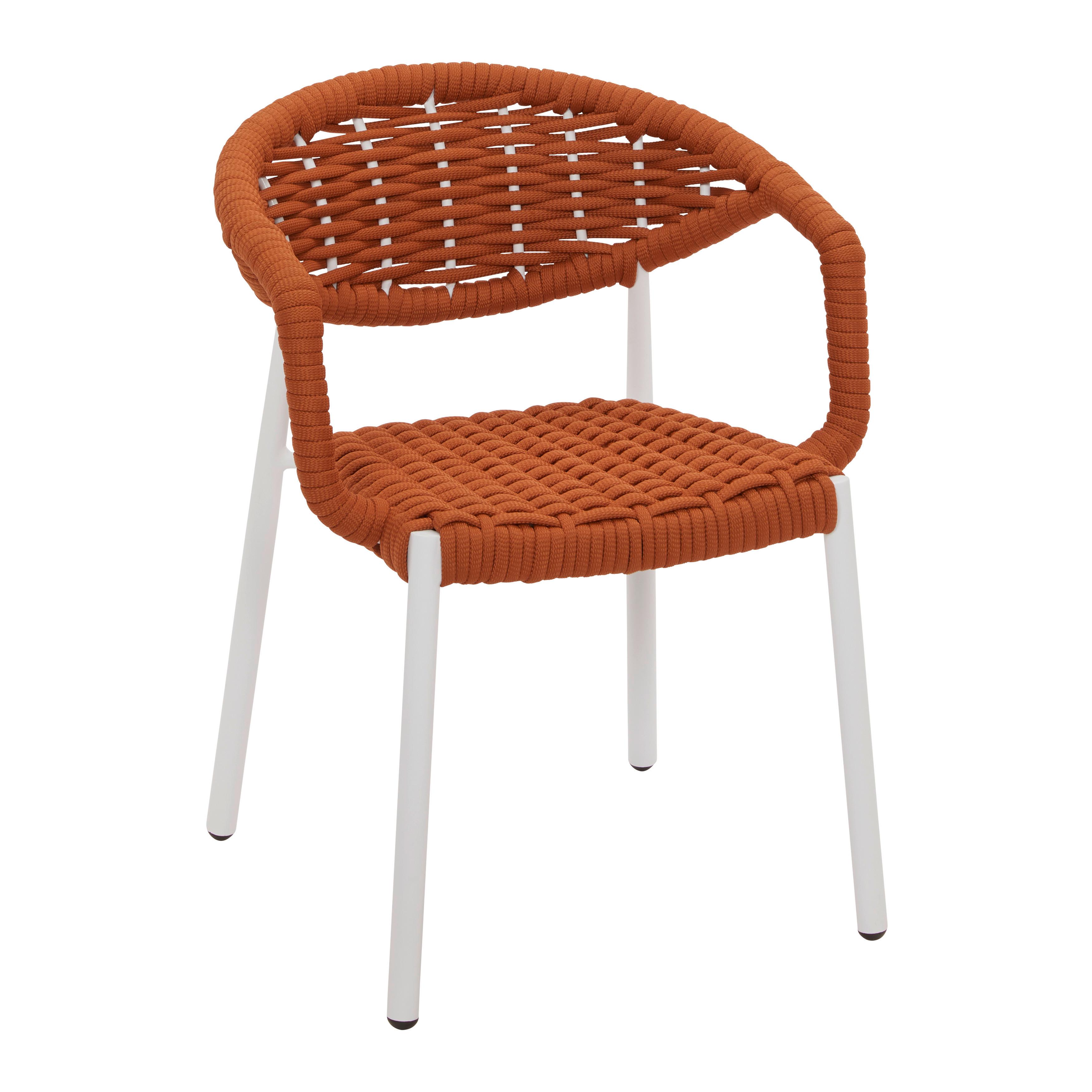 Záhradná stolička ANTONIA oranžová - oranžová/biela, Modern, kov/textil (58/76/59cm) - Bessagi Garden