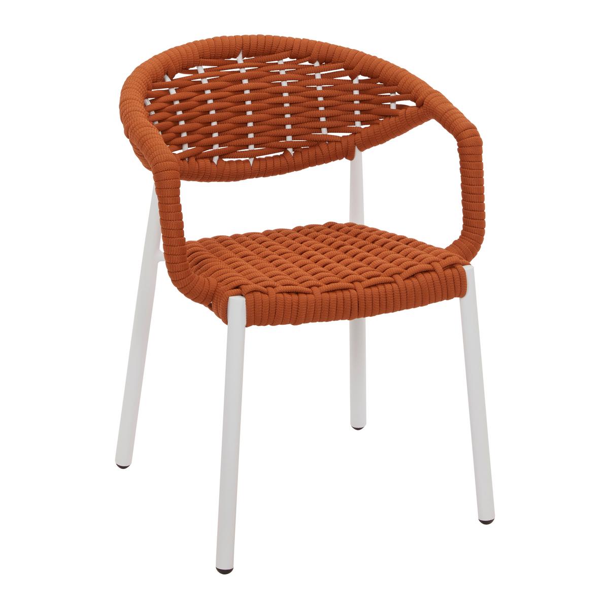 Záhradná stolička ANTONIA oranžová - oranžová/biela, Modern, kov/textil (58/76/59cm) - Bessagi Garden
