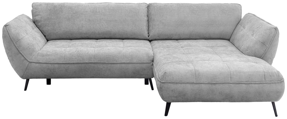 Ecksofa Samoa Hellgrau S: 282x187 cm - Hellgrau/Schwarz, Design, Textil (282/187cm) - Livetastic