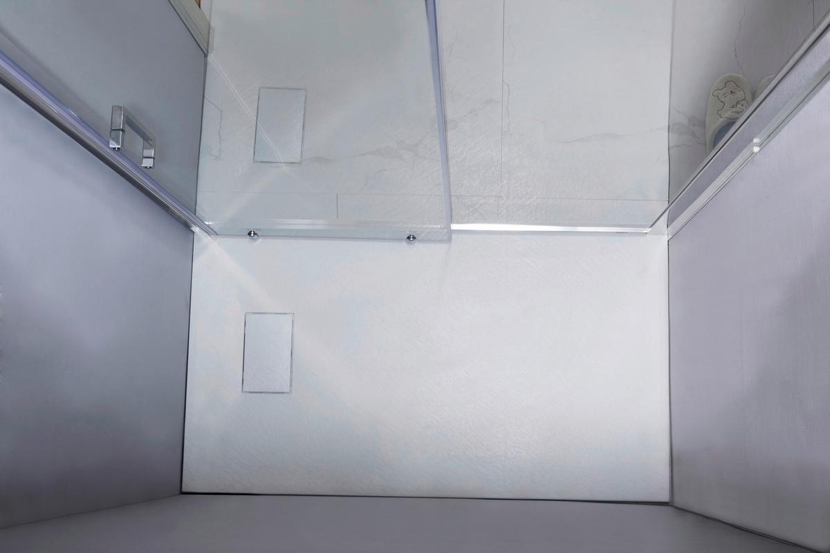 Schneidbare Duschtasse Smc 100x80 cm Grau - Weiß, Basics, Kunststoff (100/80/2,6cm)