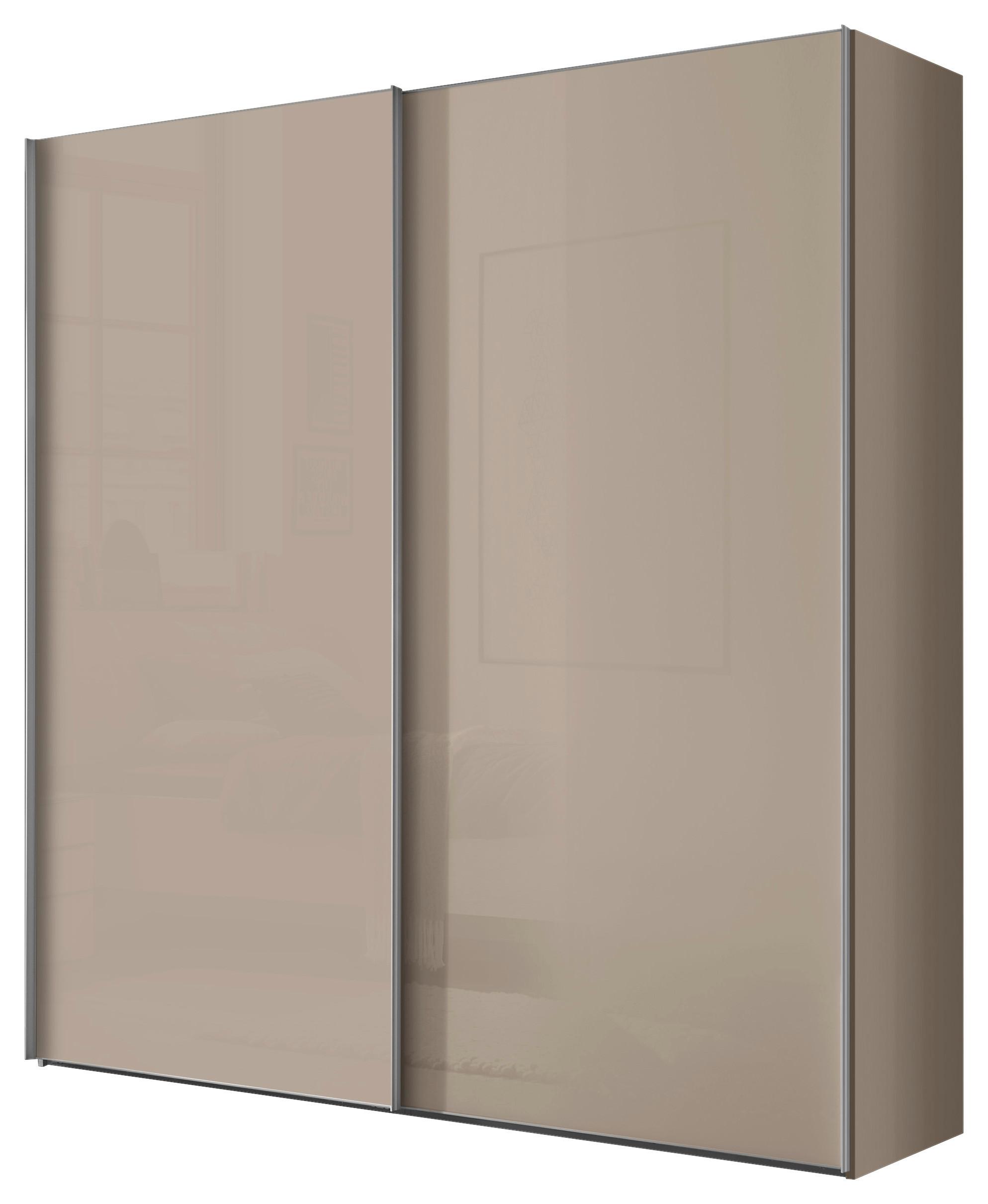 Schwebetürenschrank 200cm Lumos - Sandfarben, Trend, Glas/Holzwerkstoff (200/222/64cm) - Luca Bessoni