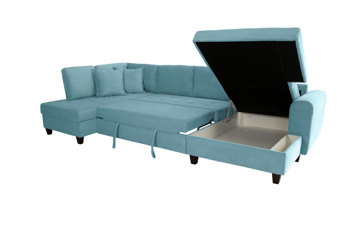 Wohnlandschaft Moritz Hellblau U-Form:178x324x155 Cm - Hellblau, Trend, Textil (178/324/155cm)