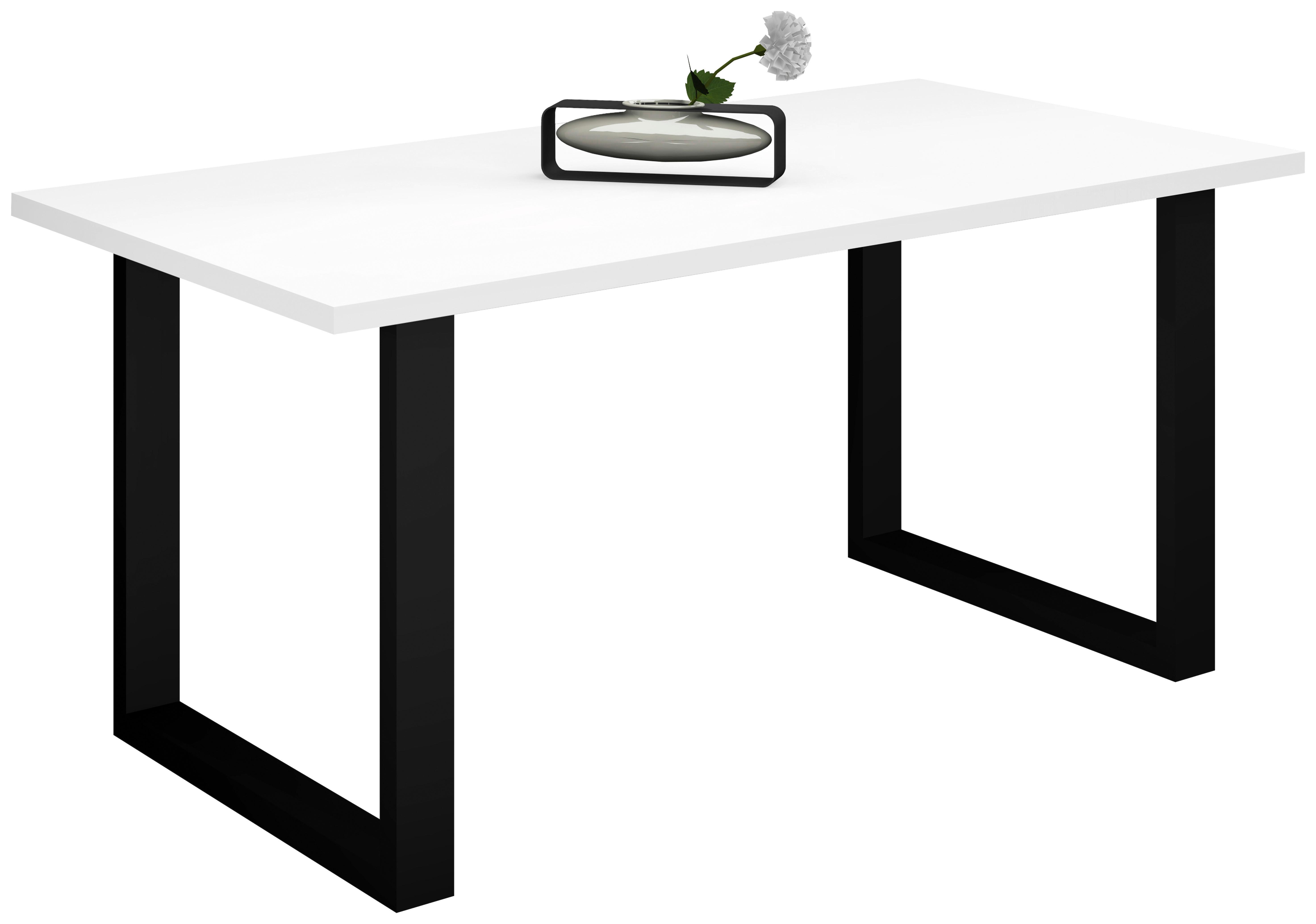 Esstisch Alex Schwarz, Weiß - Schwarz/Weiß, MODERN, Holzwerkstoff/Metall (180/90/78cm) - Livetastic