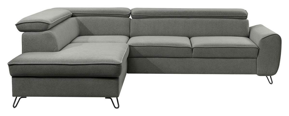 Rohová sedačka IDYLLA, levá tmavě šedá,úl.prostor,lůžko - černá/tmavě šedá, Design, kov/textil (200/250cm)