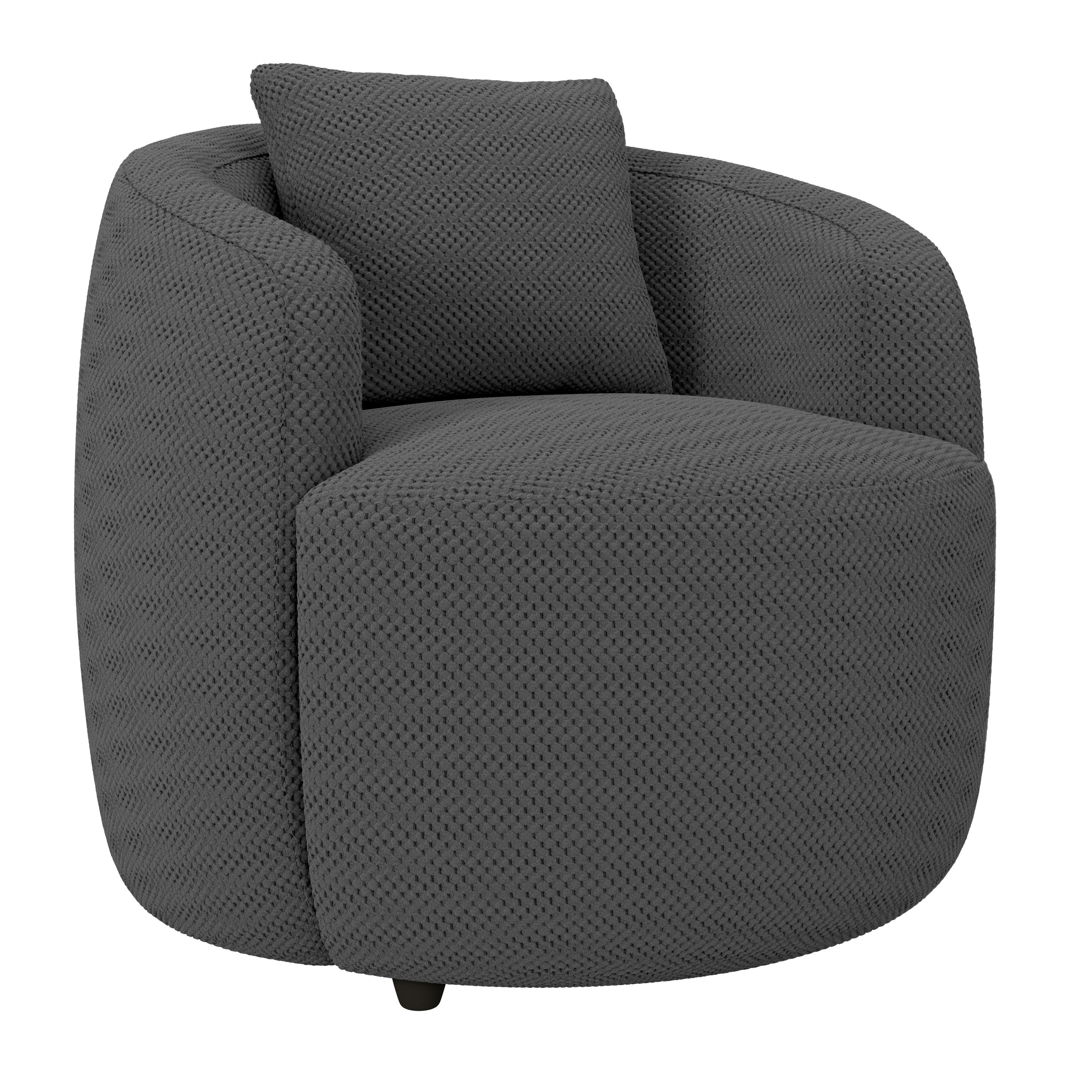 Relaxační křeslo PINA, antracitová, s polštářem - černá/antracitová, Moderní, textil/plast (81/74/81cm)