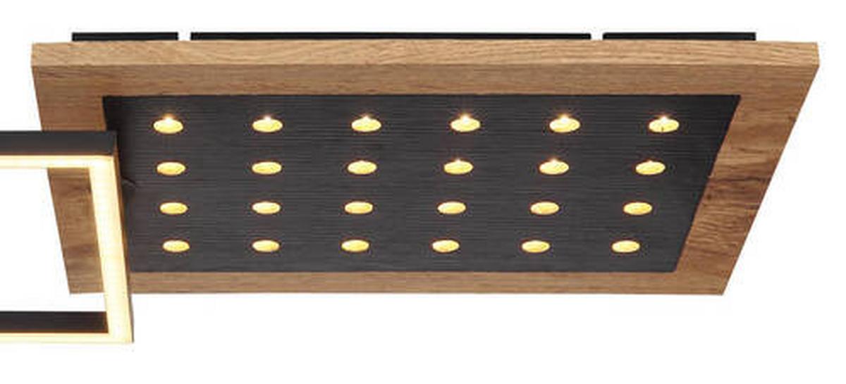 LED-Deckenleuchte 67267-24 - Dunkelbraun/Opal, Natur, Holzwerkstoff/Kunststoff (63,5/27/8,5cm) - Globo