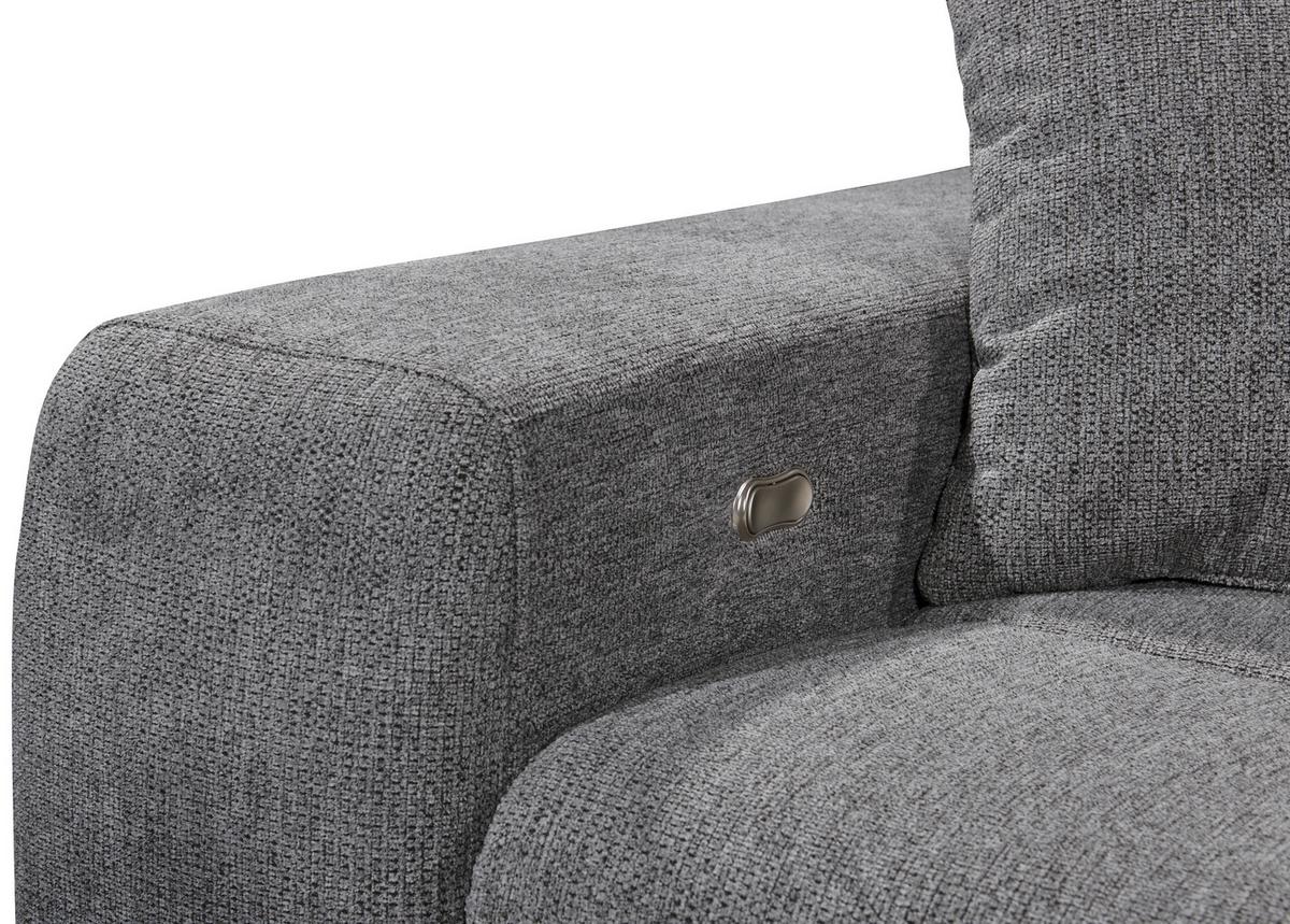 Ecksofa mit Schlaffunktion & Bettkasten Sydney Anthrazit - Anthrazit/Schwarz, KONVENTIONELL, Textil (268/172cm) - MID.YOU