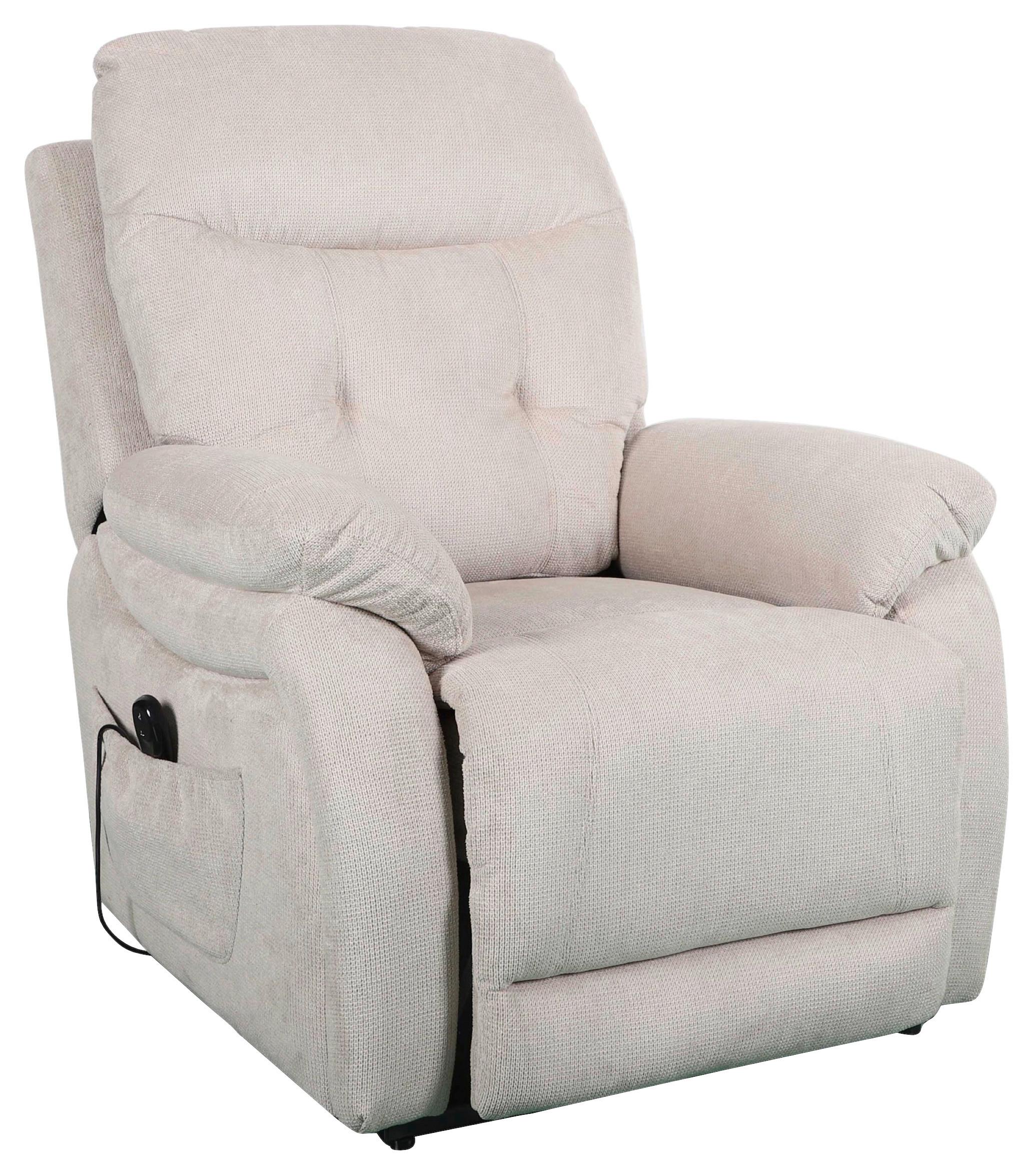 Relaxsessel Mario Webstoff Beige, B: 89 Cm - Beige/Schwarz, MODERN, Textil/Metall (89/107/94cm) - James Wood