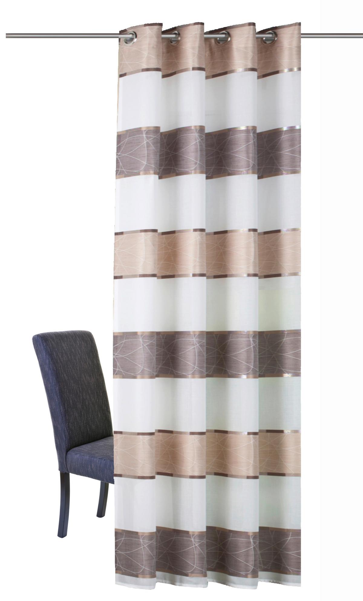 Ösenvorhang Walter - Cappuccino, Design, Textil (140/245cm) - Schmidt W. Gmbh