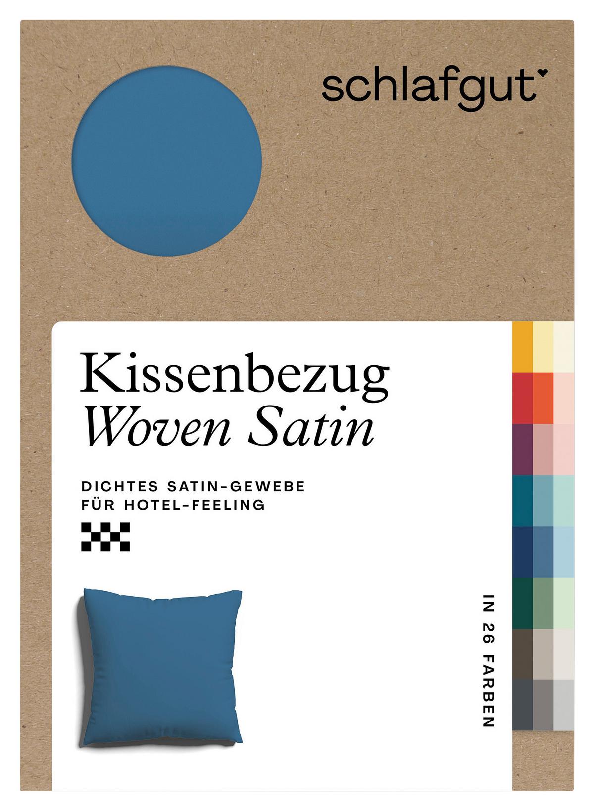 Kissenhülle Woven Satin - Blau, Basics, Textil (40/40cm) - Schlafgut