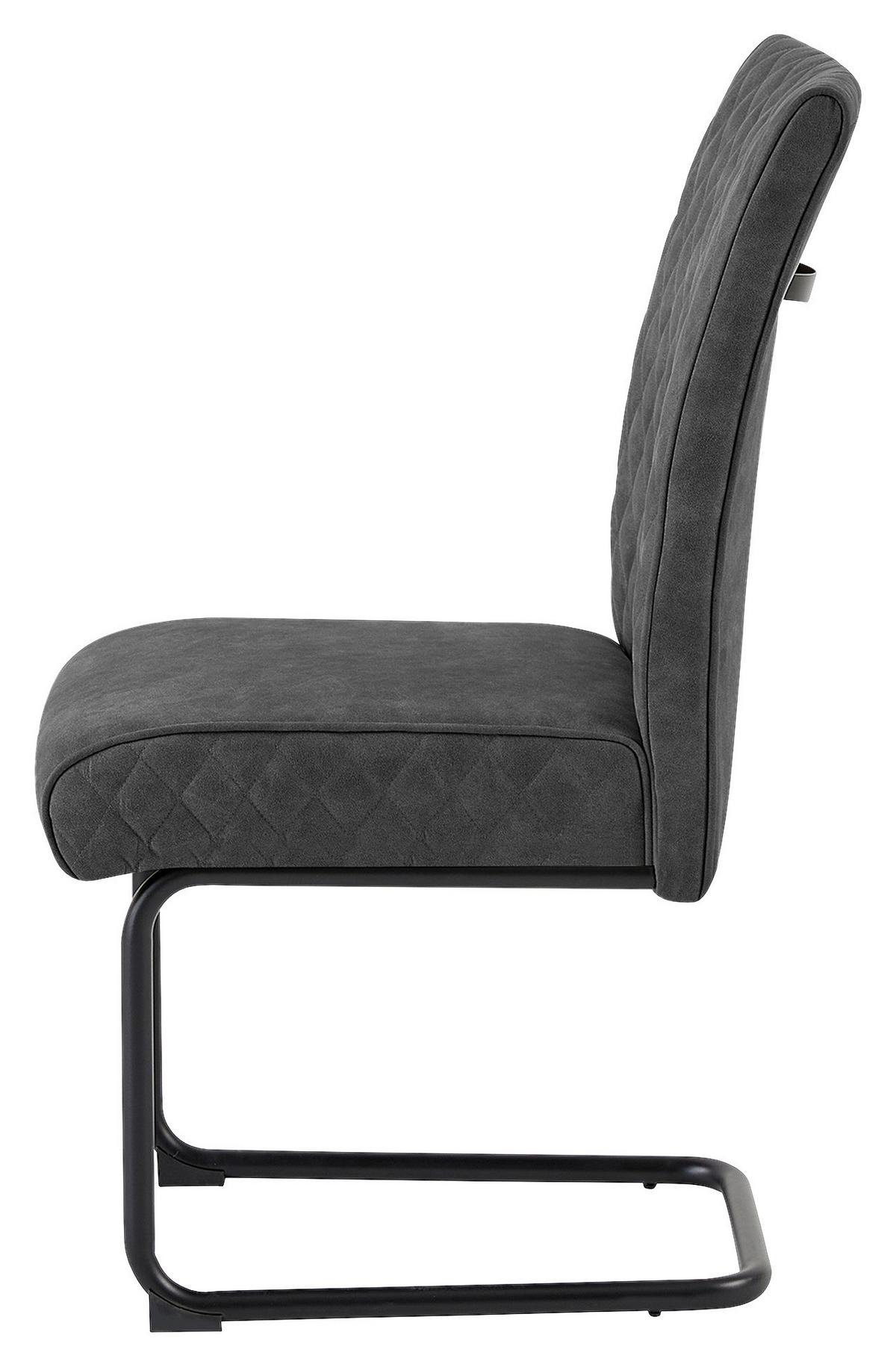 Schwingstuhl-set Maria-Xxl - Anthrazit/Schwarz, MODERN, Textil/Metall (45/95/60cm) - MID.YOU